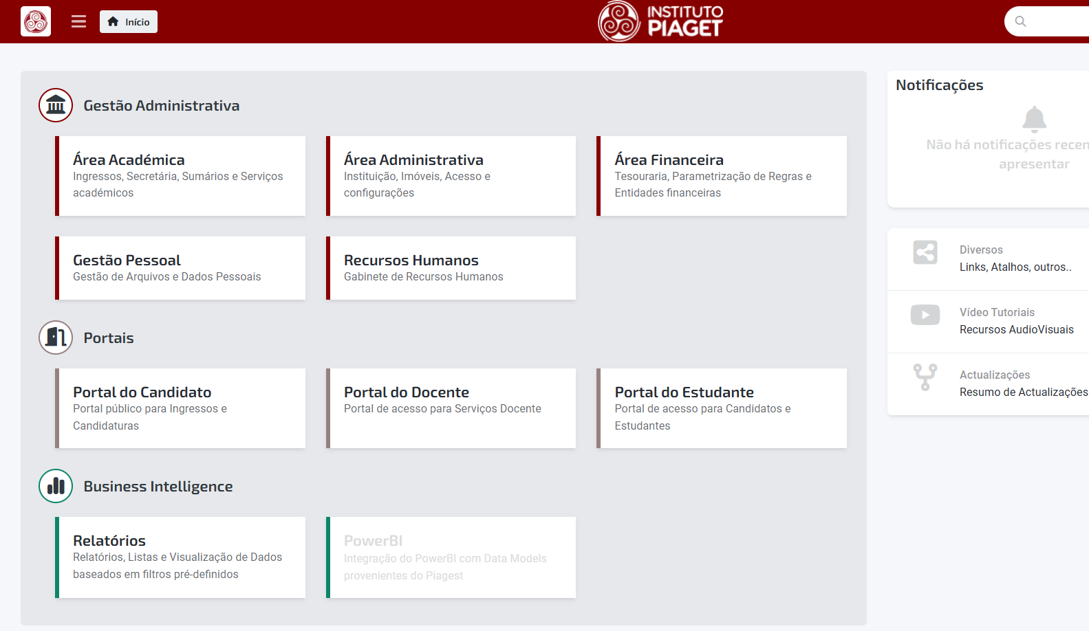 Sistema de gestão universitária